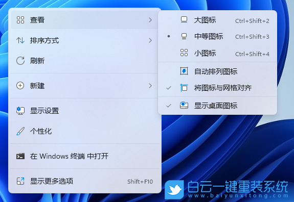 Win11,桌面图标步骤
